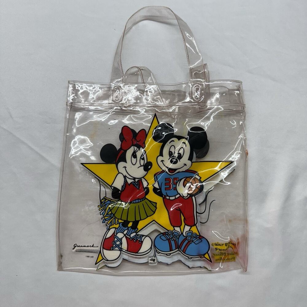 Vintage Mickey Mouse & Minnie Mouse Vinyl Clear Mini Tote Disney Granmark